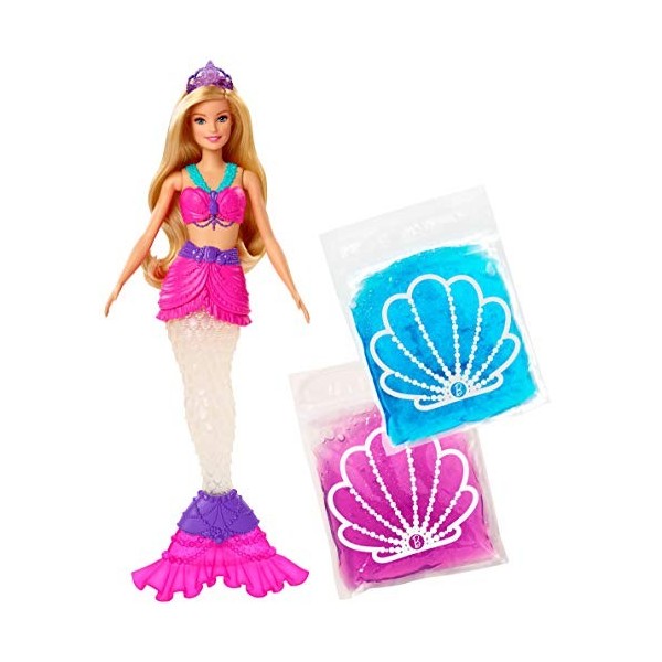 Barbie Dreamtopia poupée sirène Slime avec nageoire personnalisable, jouet pour enfant, GKT75
