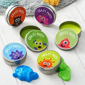 THE TWIDDLERS 6 Grand Pâte Changeant de Couleur mit 4 Mini-Lampes UV - Intelligent Putty - Réactif à la Chaleur & aux UV - Sl