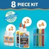 Elmer’s Kit de base pour slime, colle transparente PVA, stylos colle pailletée & activateur magique pour slime en solution li