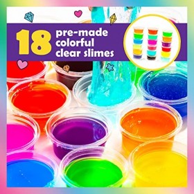 Original Stationery Kit de Slime Licorne Scintillant, Tout-en-Un de 50 Pièces avec 18 Slimes Déjà Fait et des Tonnes de Compl