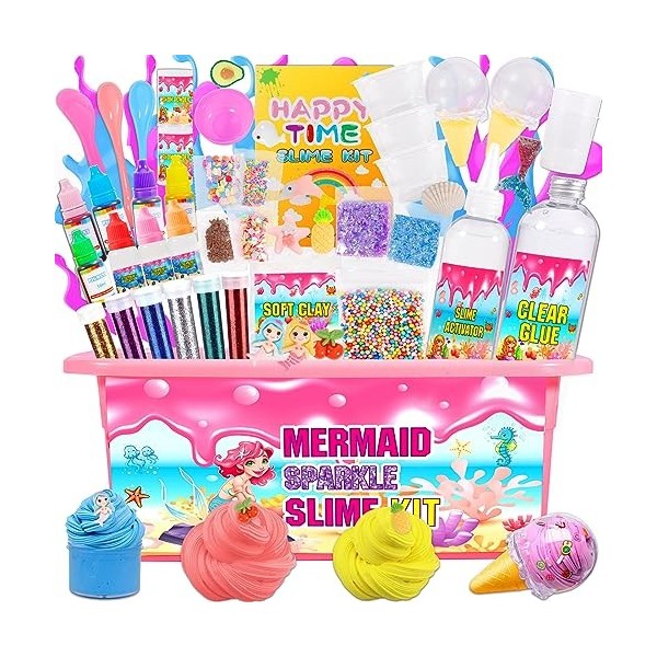 Purpledi Mini Galaxy Slime DIY Kit de Slime Moelleux pour Les Filles Tout dans Une Boîte, Slime Enfant, Jouet Kit Slime aux G