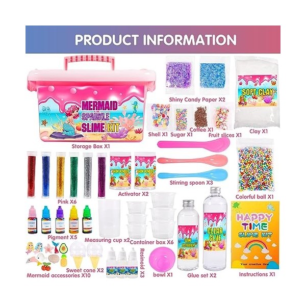 Purpledi Mini Galaxy Slime DIY Kit de Slime Moelleux pour Les Filles Tout dans Une Boîte, Slime Enfant, Jouet Kit Slime aux G