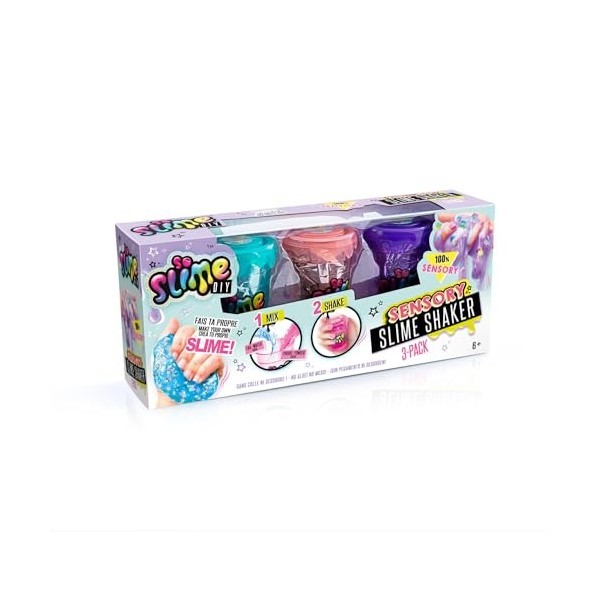 Canal Toys SSC 003 So DIY-Kit pour créer et décorer 3 slimes - Slime Shaker 3 pots Sans parfum Rose-bleu-violet unisex