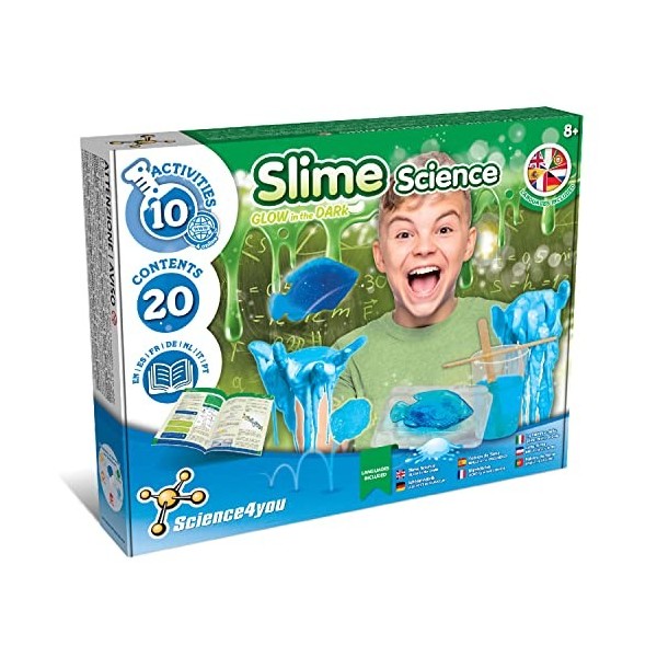 Science4you-Kit Fait Brille dans Le Noir, Asmr Kit Slime Complet avec 10 Activités Manuelles pour Enfants-Jeux et Jouets, Cad