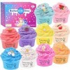 Fluffy Slime Set avec 10 Mini Butter Slime Slime Jouets pour Enfants, Soulagement du Stress Putty Slime Jouets pour Filles et