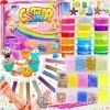 Jsvacva Kit de Slime pour Filles Garçons, Bricolage Kit de Fabrication de Slime avec 18 Couleurs Crystal Slime, Suprême Brill