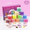 Fluffy Cloud Slime Set 12 Pack, avec des Bonbons, des Fruits, etc., Slime Fun Charms, Mini Slime parfumé pour Enfants Party F