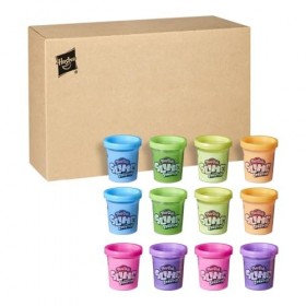 Play-Doh Slime Super Stretch, Multipack de 12 Pots de pâte atoxique pour Enfants, Couleurs Assorties, dès 3&nbsp;Ans