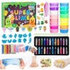 Kit de Fabrication de Slime au Beurre Fluffy - Brillant dans lobscurité - avec kit de Mastic Super Doux et Non Collant - pou