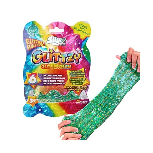 SLIMY Glittzy 90g Argent - Pâte à Modeler Originale Slimy Slime pour Enfants - Le Slime Le Plus Brillant de Tous Les Temps - 