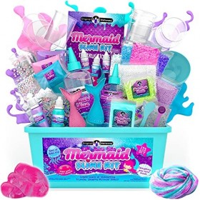 Original Stationery Slime Kit de Sirène pour Filles, Loisir Créatif de 35 Pièces pour la Fabrication de DIY Kit de Slime avec