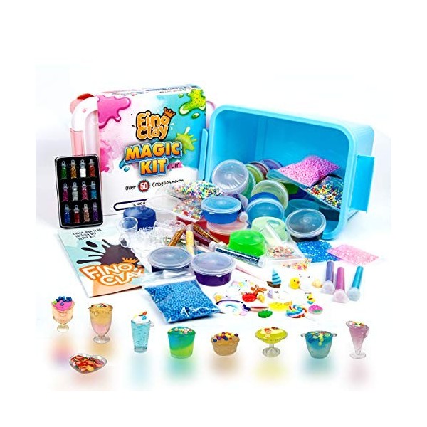 ToysButty Kit de Slime Enfant Complet pour Fille Garçon, 24 Pots, Kit Slime Coffret DIY, Moelleux, Crunchy, Beurre, Fluoresce