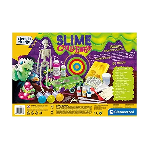 Clementoni - Slime Challenge - Jeu de Sciences Amusantes - 8 Ans - Jouet Espagnol 55426 