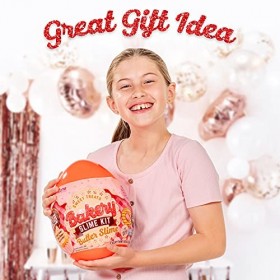 GirlZone Cadeau Fille Kit de Slime Œuf Géant Surprise Cupcakes et Beignets du Slime Parfumée au Beurre et Gâteau dAnniversai
