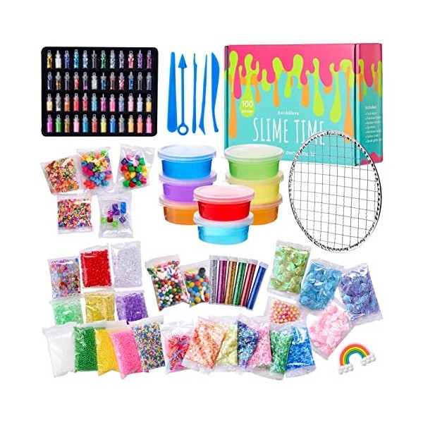 THE TWIDDLERS Kit de Fabrication de Slime DIY Complet de 100 Pièces - Jouet, Loisirs Créatifs pour Garçons & Filles - Cadeau 