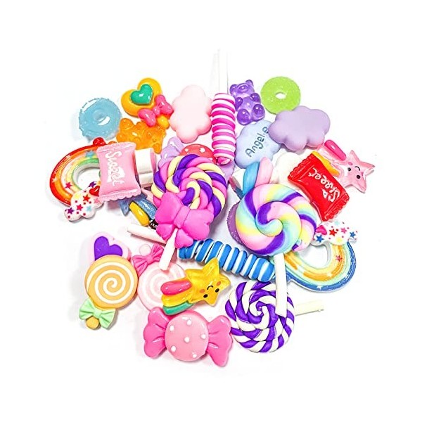 WOSO Lot de 30 breloques en slime pour loisirs créatifs, scrapbooking, décoration, scrapbooking bonbons 