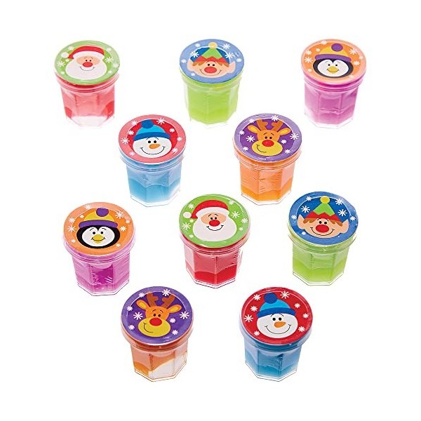 Baker Ross Slime Enfant motif Personnages de Noël - Lot de 10, Jouets pour Enfants FX406 