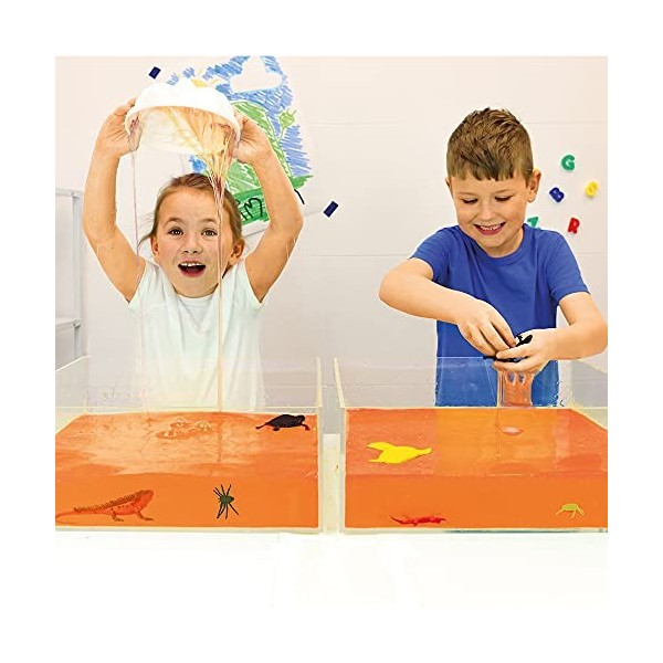 Dino Slime Play Orange de Zimpli Kids, 2 Figurines de Dinosaures, transforme leau en Slime Gluant et coloré, Jouets sensorie