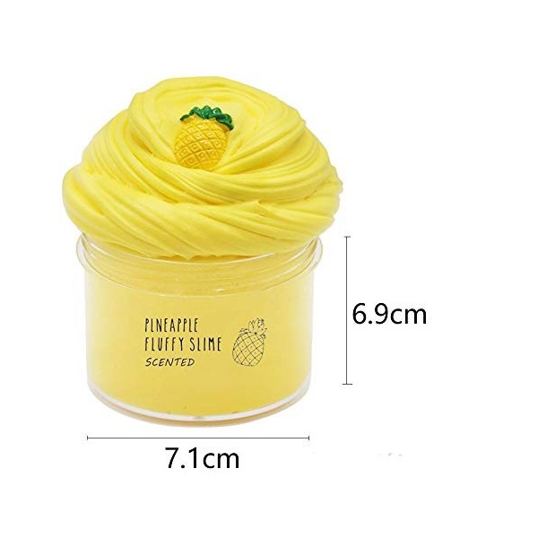 4pcs de Slime au Beurre, avec de la bave dananas de Couleur Jaune, de la bave de pastèque Rose, de la bave de pêche, de la b