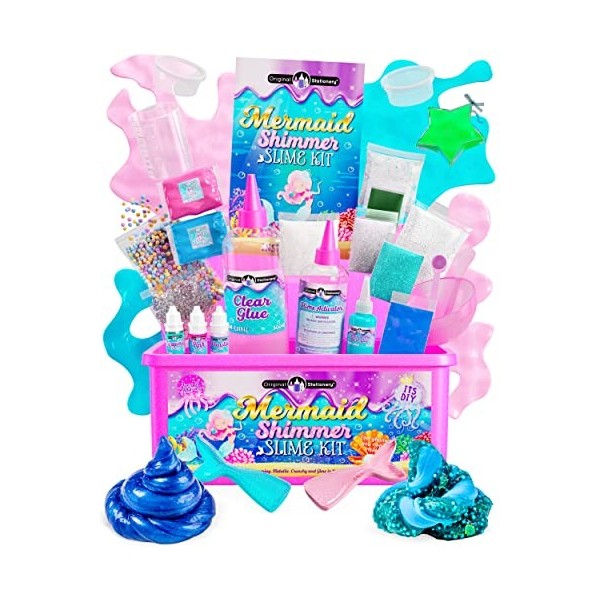 Original Stationery Kit de Slime de Sirène Scintillant pour Filles, Slime Déjà Fait Moelleux de Sirène, Butter Slime pour la 