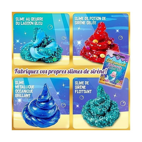 Original Stationery Kit de Slime de Sirène Scintillant pour Filles, Slime Déjà Fait Moelleux de Sirène, Butter Slime pour la 