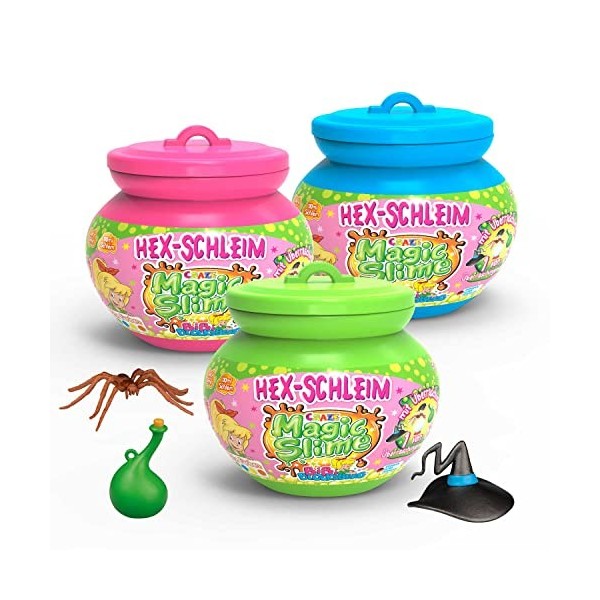 Craze Magic Slime Bibi LA SORCIÈRE Slime kit 3X 110ml Slime Enfant dans Un Chaudron Magique Kit Slime Complet avec Surprise à