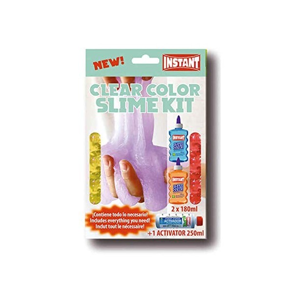 Instant Slime Kit Superclear Color - 2 Superclear Color Glue 180ml + Activateur 250ml - 18931