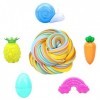 Lot de 5 slimes au beurre Slime, slime jaune ananas et œuf, slime descargot, slime arc-en-ciel Slime de carotte non collant,