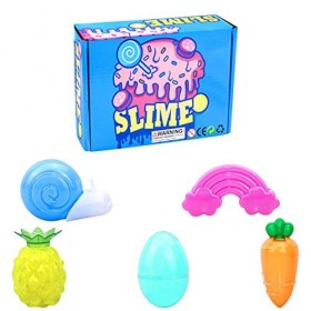 Lot de 5 slimes au beurre Slime, slime jaune ananas et œuf, slime descargot, slime arc-en-ciel Slime de carotte non collant,