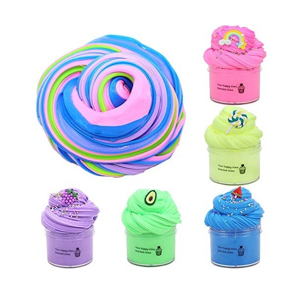 SWZY Slime Kit,Fluffy Slime,Super Soft and Non-Sticky,Bricolage Slime Enfants Jouet Cadeaux Scented Mud Stress Relief Sludge 