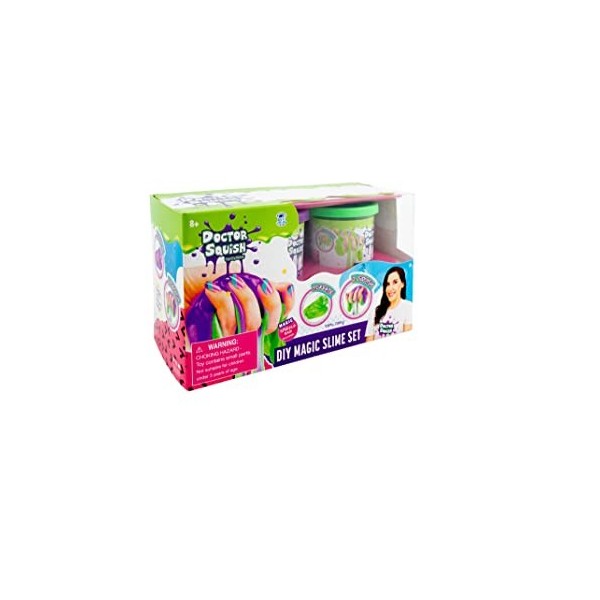 Doctor Squish - Magic Slime Double Set - Green and Purple - 280 Grams