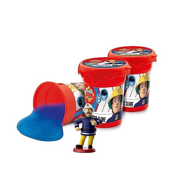 CRAZE Magic Slime Sam Le Pompier Kit Slime Enfant avec Figurine Pompier à lintérieur Pack DE 3 X 150g Slime Deja Fait sans r