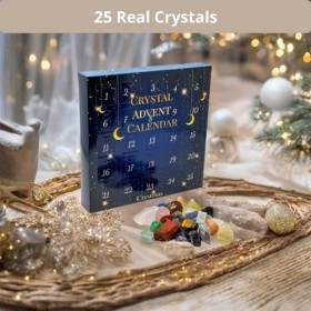 Calendrier de lAvent en cristal 2023-25 jours - 25 cristaux/pierres de guérison - Calendrier de lAvent de Noël 2023 - Crist
