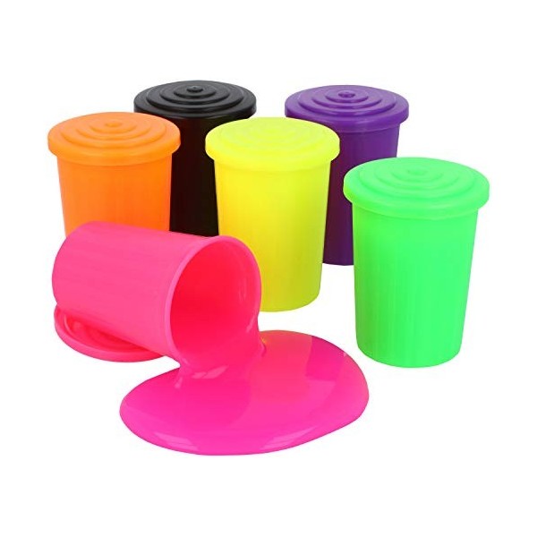 com-four® 6X Mucus en tonneau, Vase de différentes Couleurs [Le Choix varie], chacun 65 g 06 pièces - mélange de Couleurs 