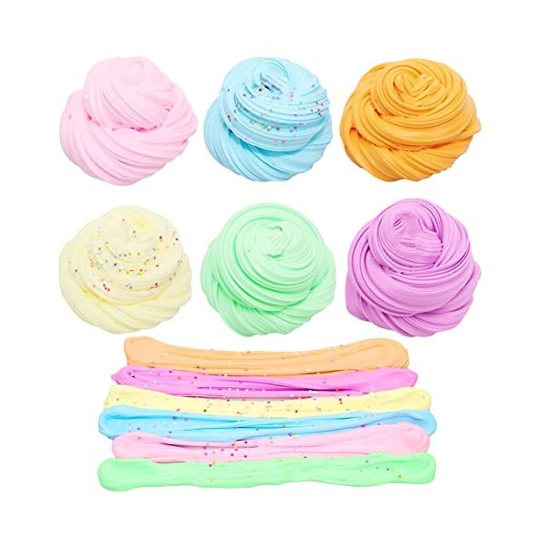 Lot de 6 kits de slime à macarons, super moelleux, kit de slime nuage, mini mastic pour filles et garçons, cadeau de fête, no