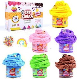 ToysButty Kit de Slime Enfant Fluffy Deja Fait Moelleux, Pack 6 Beurre Cake Slimes, Cadeau Jouet pour Filles Garçons Bricolag