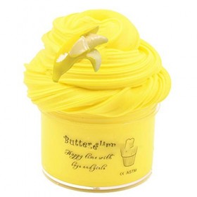 SIMUER Argile de Fruits, Beurre de Banane Jaune Beurre Moelleux Slime Mastic soulagement du Stress Bricolage Boue Jouet 7 oz 