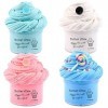 Rowecvce Lot de 4 Candy Oreo Fluffy Butter Slime Set, Slime Kids Pâte à Modeler parfumée Cadeau, Idées Anti-Stress DIY Slime 