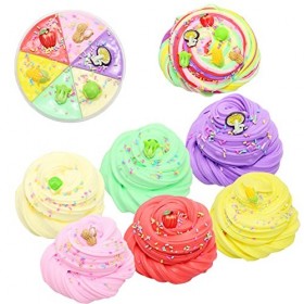6 couleurs Sea Animal Cotton Slime, DIY Butter Slime Kit Fluffy Clay Fluffy Slime Soft Cloud Clay Plate Slime Slime Jouet sen