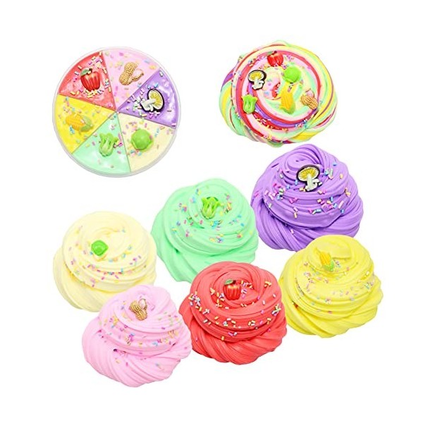 6 couleurs Sea Animal Cotton Slime, DIY Butter Slime Kit Fluffy Clay Fluffy Slime Soft Cloud Clay Plate Slime Slime Jouet sen