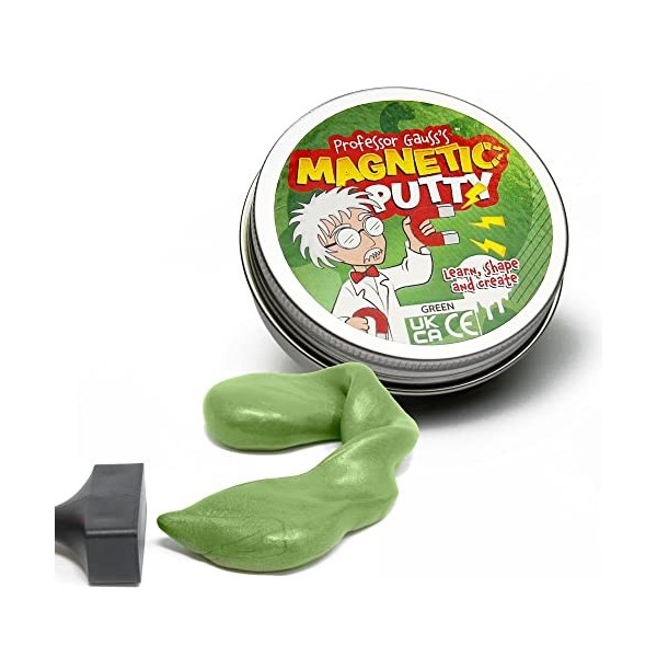 Professor Gauss™ Magnetic Putty mit Kittle Magnet - Grün Goo 1 Stück 