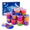 Pack de 16 Galaxie Slime Kit, Fluffy Slime Enfants Party Favor, Super Doux et Non Collant, Jouet Anti-Stress pour Filles et G