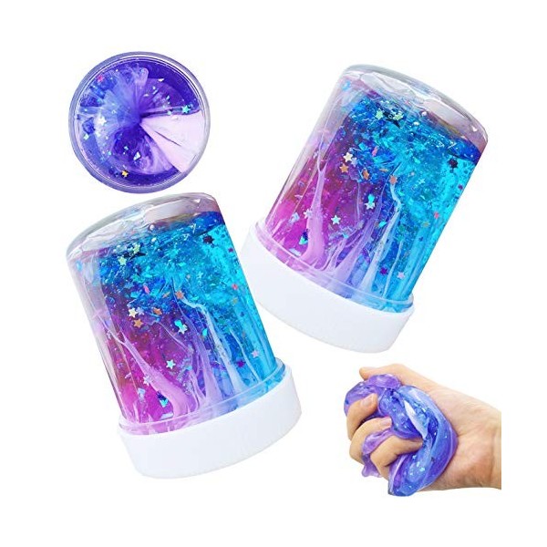 SWZY Slime Sky Starry Le Plus récent, Moelleux Slime Toy Floam Mélange Slime Putty Argile Anti-Stress Parfumé pour Enfants Et