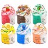 Kaoerdce Lot de 6 Slime Nuage pour enfants en boîte, doux, non collants, parfumés, pour garçons et filles, pour garçons et fi