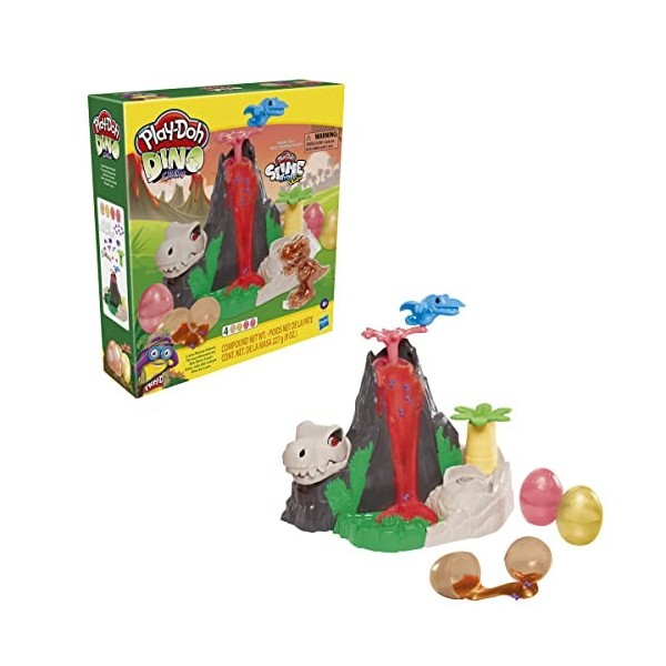 Play-Doh Dino Crew Slime, Jouet Île aux Dinosaures, avec pâte HydroGlitz atoxique, pour Enfants dès 4 Ans