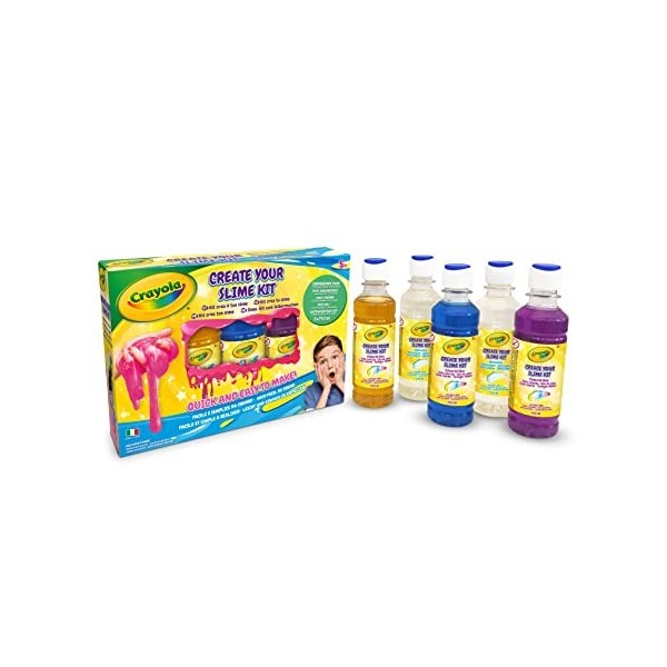 CRAYOLA - Set Crée Ton Slime, pour créer du Slime coloré, Activité créative et Cadeau Enfants, à partir de 5 Ans, 25-2160, Ta