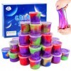 32 Pack Fluffy Slime Galaxy Set, Magic Slime Kids Party Gift Set, DIY Slime, Doux et antiadhésif, Putty Toys pour Filles et g