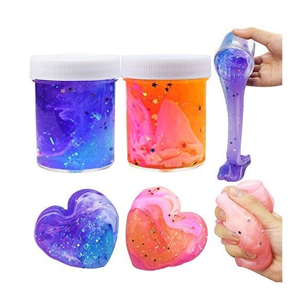 SWZY Slime Sky Starry Le Plus récent, Moelleux Slime Toy Floam Mélange Slime Putty Argile Anti-Stress Parfumé pour Enfants Et