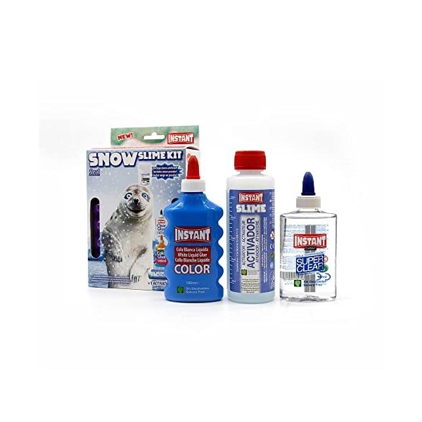 Instant Snow Slime Mini Kit Seal - Super Clear Glue 147 ML + Color Glue 180ml + Neige en Poudre + Activateur 250 ML - 20961