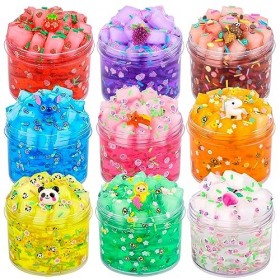 Lot de 9 slimes en cristal mignon